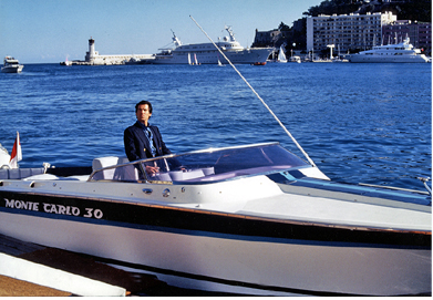 Pierce Brosnan as James Bond on location in Monaco