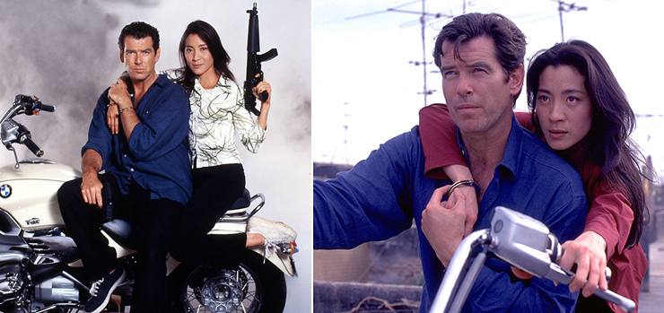 Pierce Brosnan and Michelle Yeoh in Tomorrow Never Dies (1997)