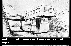 Live And Let Die bus chase storyboard by Syd Cain