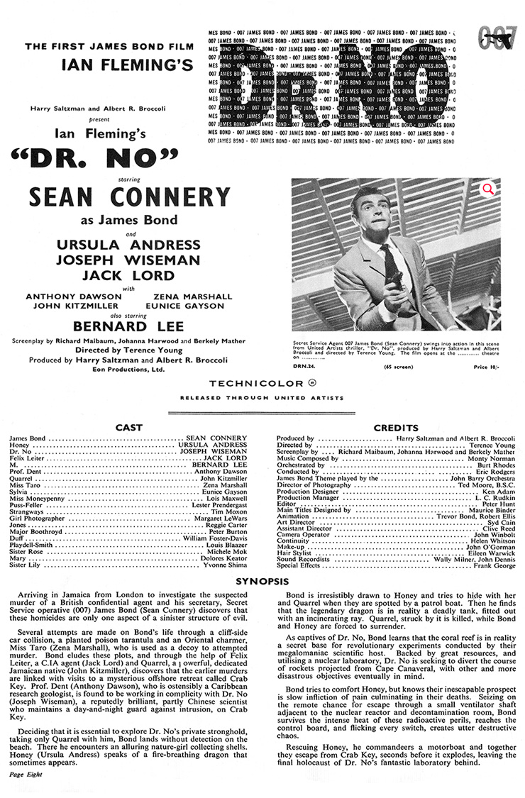 Dr. No (1962) Exhibitors’ Campaign Book Page 8