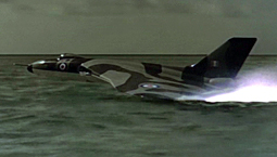 Vulcan bomber model as seen in Thunderball (1965) with added optical effects spray