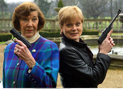 Lois Maxwell and Samantha Bond at Stoke Park Club 2000