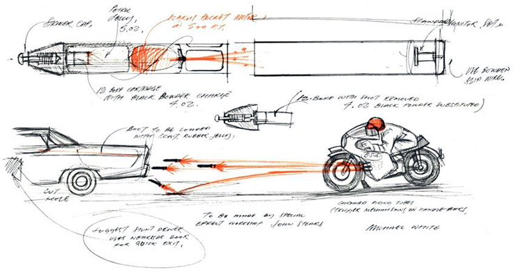 Michael White production drawing Thunderball (1965) Esquire Magazine June 1965