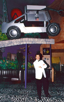 Graham Rye with the Moon Buggy at Planet Hollywood