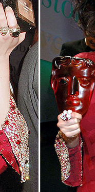 Eva Green with her broken BAFTA award!
