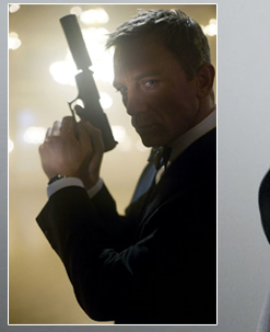 Daniel Craig in James Bond pose used on Japanese teaser posters