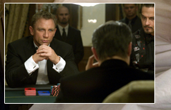 James Bond (Daniel Craig) faces Le Chiffre (Mads Mikkelsen) in Casino Royale