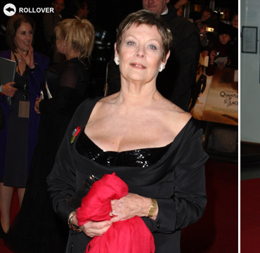 Dame Judi Dench sporting a 007 tattoo on her neck! [ROLLOVER]