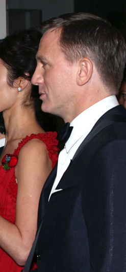 Olga Kurylenko and Daniel Craig at the Quantum of Solace premiere