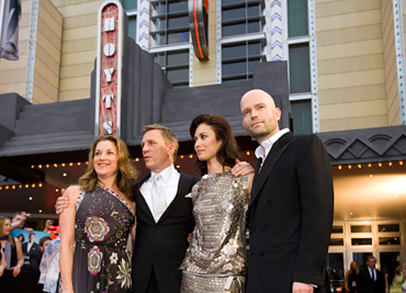 Producer Barbara Broccoli, Daniel Craig, Olga Kurylenko and director Marc Forster