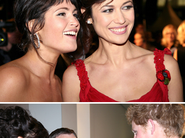 Gemma Arterton and Olga Kurylenko enjoy themselves at the Quantum of Solace premiere