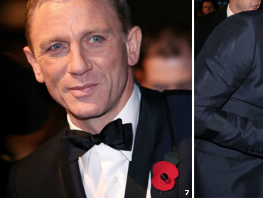 Daniel Craig proudly wears his poppy at the Quantum of Solace premiere held in aid of The Royal British Legion