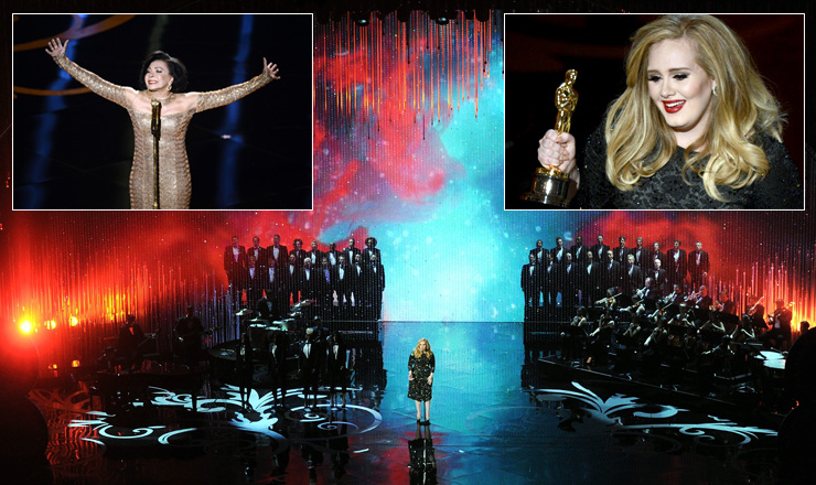 Adele performs 'Skyfall' at the 85th Academy Award Ceremony in Los Angeles