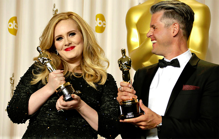 Adele and co-writer Paul Epworth win the Oscar for Best Original Song for Skyfall