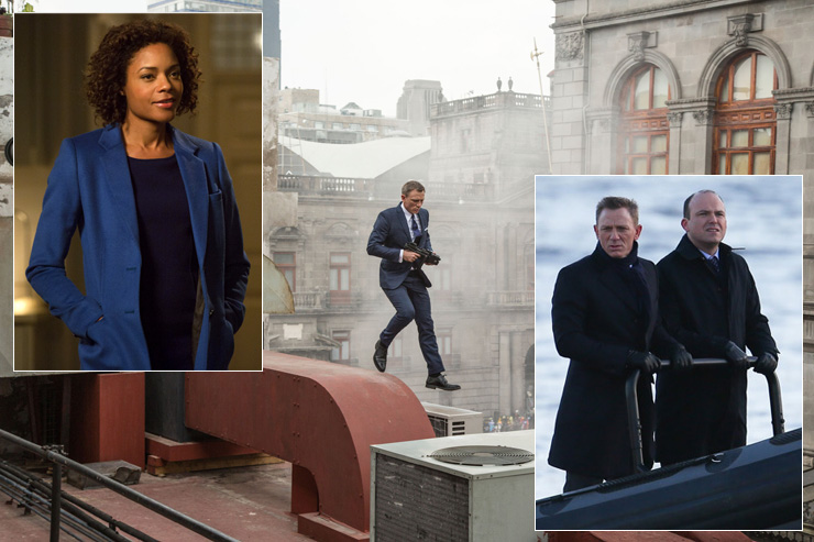 Naomie Harris as Moneypenny and Rory Kinnear as Tanner with Daniel Craig as James Bond in SPECTRE (2015)