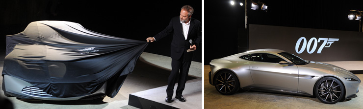 SPECTRE director Sam Mendes unveils the new Aston Martin DB10 which has been created exclusively for the film.