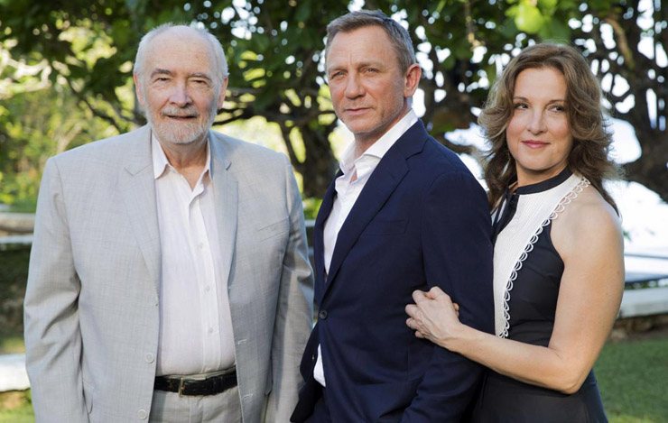Daniel Craig with James Bond producers Michael G. Wilson and Barbara Broccoli
