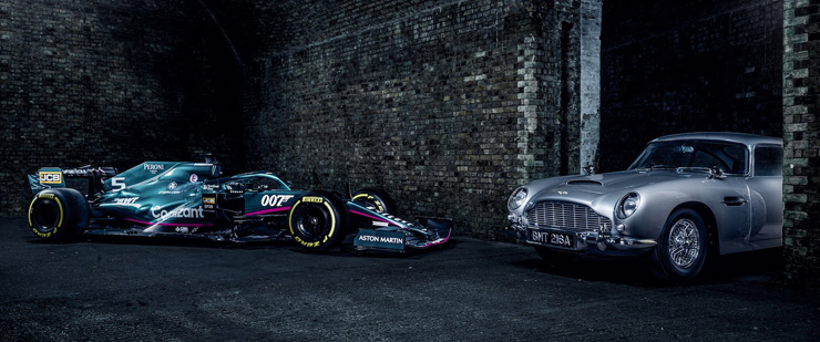 Aston Martin Cognizant Formula One Team celebrates No Time To Die branding