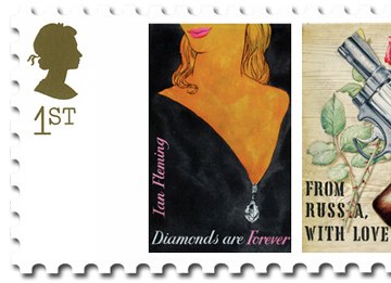 Mock-up stamps featuring Jonathan Cape first edition artwork