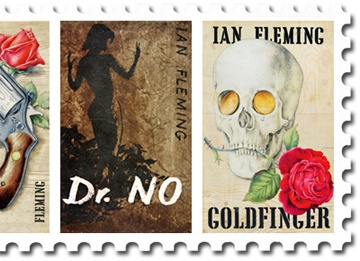 Mock-up stamps featuring Jonathan Cape first edition artwork