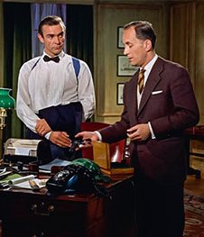 Sean Connery with Peter Burton as Quartermaster Major Boothroyd