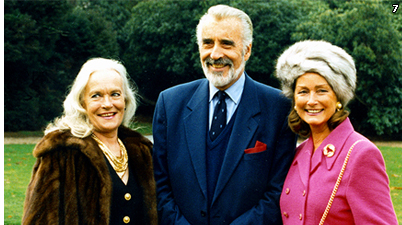 Shirley Eaton, Christopher Lee and Tania Mallet in Pinewood's Garden
