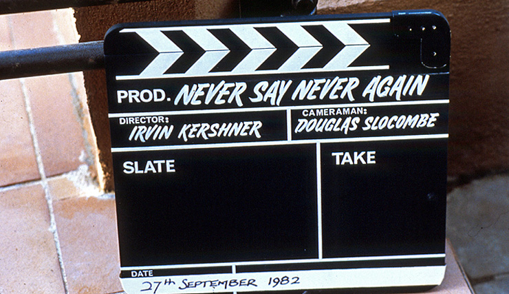 Never Say Never Again clapperboard