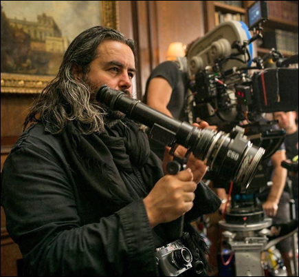 Director of photography Hoyte van Hoytema on M's office set at Pinewood Studios.