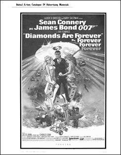 Diamonds Are Forever United Artists Catalogue of Advertising Materials