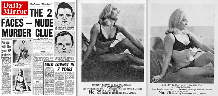 Daily Mirror December 3, 1964 | Somportex cards Goldfinger (1964)