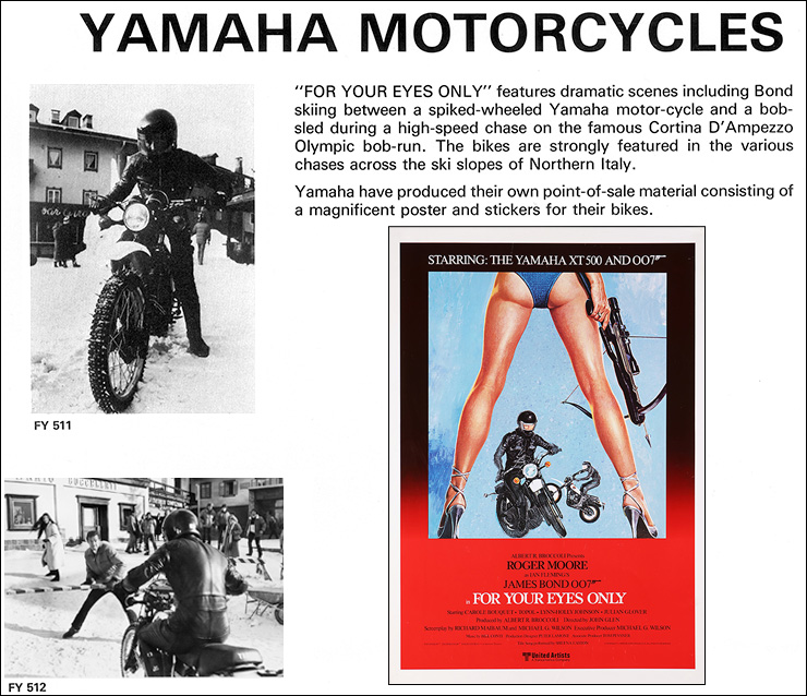 For Your Eyes Only (1981) Yamaha tie-in