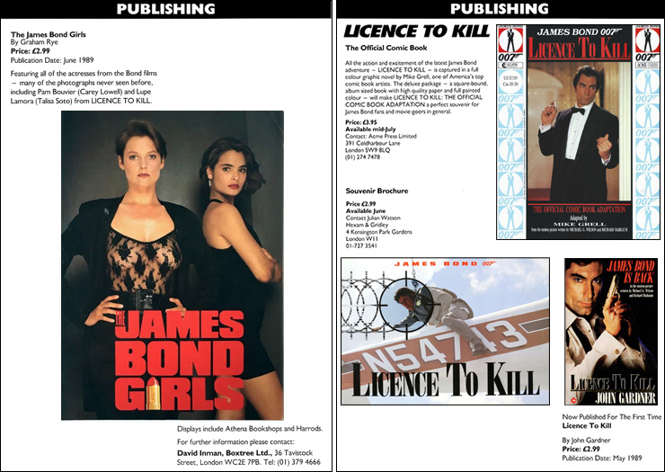 Licence To Kill (1989) The James Bond Girls/Comic book/brochure and Coronet paperback