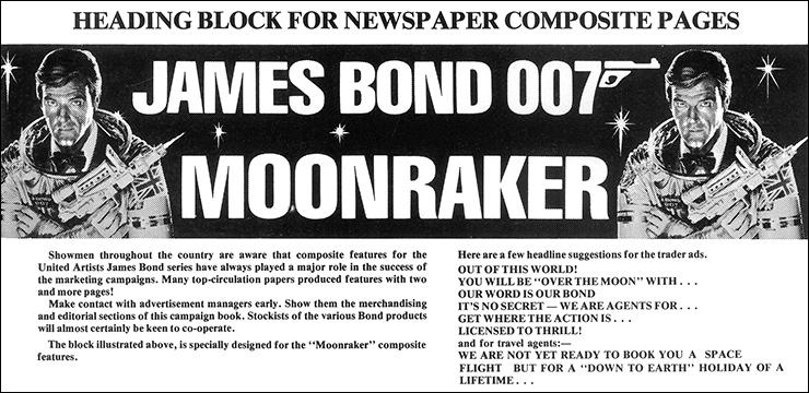 Moonraker (1979) newspaper page header