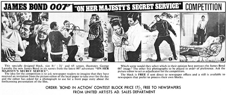 On Her Majesty's Secret Service (1969) competition