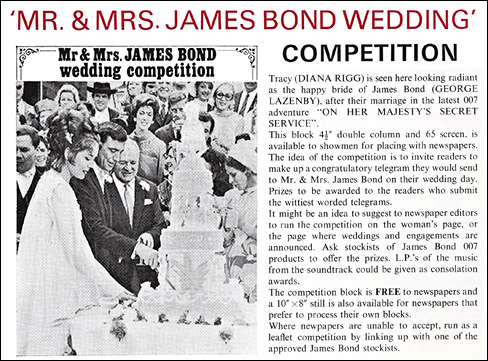 On Her Majesty's Secret Service (1969) Mr & Mrs James Bond competition