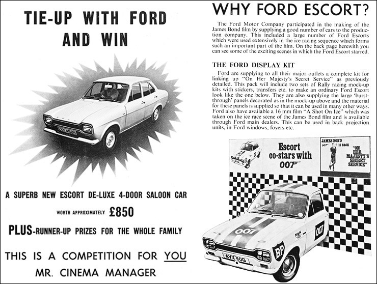 On Her Majesty's Secret Service (1969) Ford Escort promotion