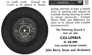 The James Bond Theme John Barry Seven and Orchestra Dr. No (1962)