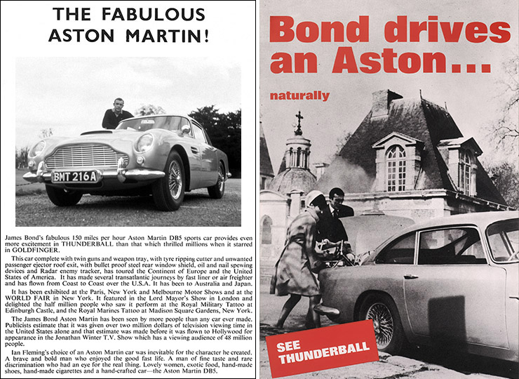 Aston Martin DB5 poster Thunderball (1965)