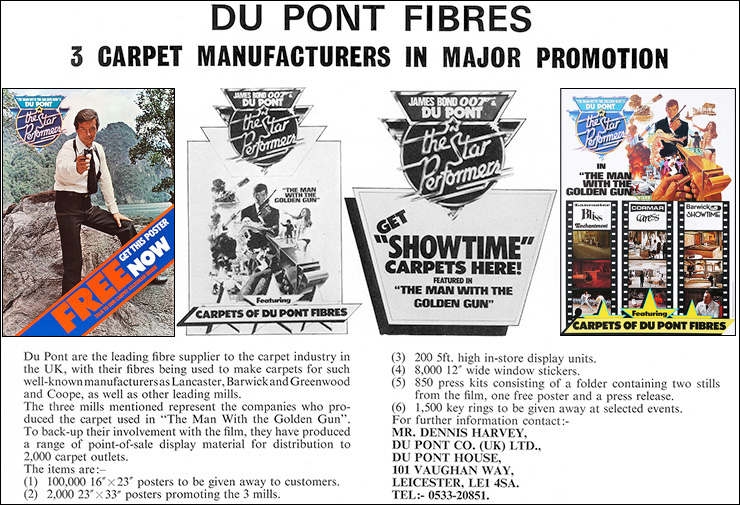 The Man With The Golden Gun (1974) Du Pont Fibres promotion