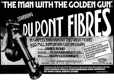 The Man With The Golden Gun (1974) Du Pont newspaper advert