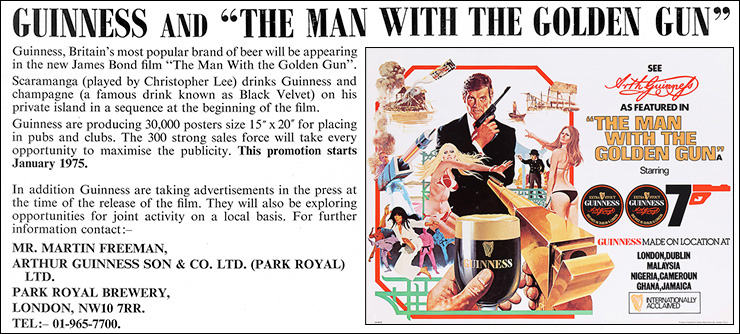 The Man With The Golden Gun (1974) Guinness poster