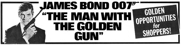 The Man With The Golden Gun (1974) newspaper page header