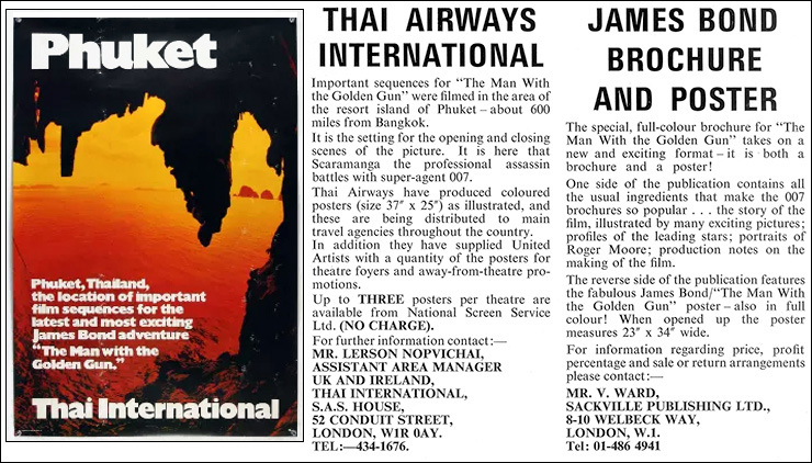 The Man With The Golden Gun (1974) Thai Airways poster