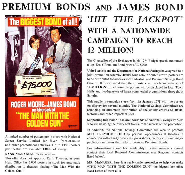 The Man With The Golden Gun (1974) Premium Bonds promotion