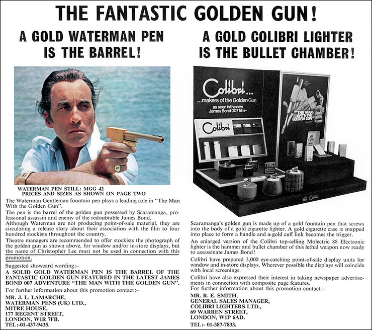 The Man With The Golden Gun (1974) Colibri tie-in