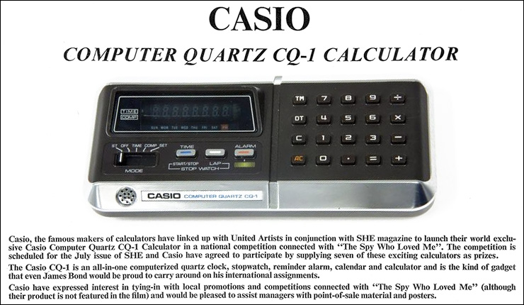 The Spy Who Loved Me (1977) Casio quartz calculator