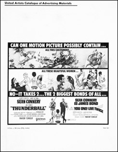 Thunderball/You Only Live Twice United Artists Catalogue of Advertising Materials