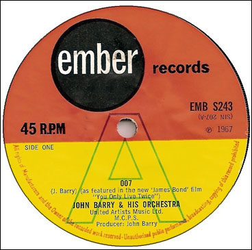 007 John Barry Ember Records single 1967