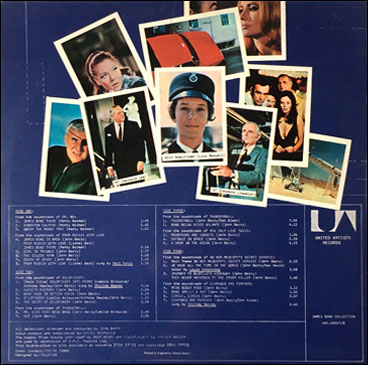 THE JAMES BOND COLLECTION Double- LP Compilation rear sleeve