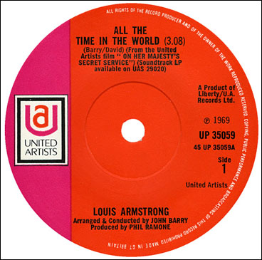 All the Time In The World Louis Armtrong 45 rpm single